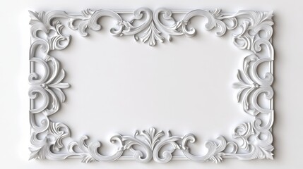 classic frame with white Passe-partout, flat white background, 16:9