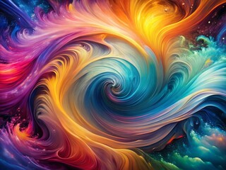 Abstract Liquid Art: Swirling Colors and Fluid Forms