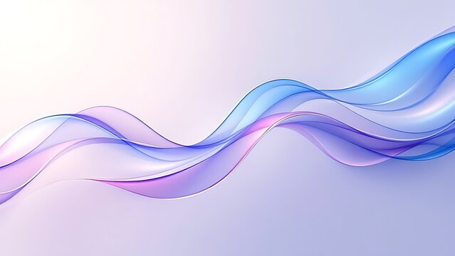 3d abstract liquid glass transparent clear ribbon chromatic fold wave line render. Rainbow fluid flow curve shape with light holographic gradient texture. Flying glossy design element. 3D illustration
