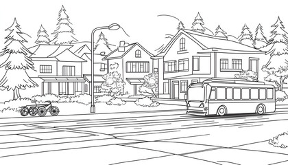 Fototapeta premium sketch of the street
