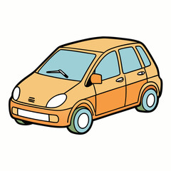 yellow car isolated on white background