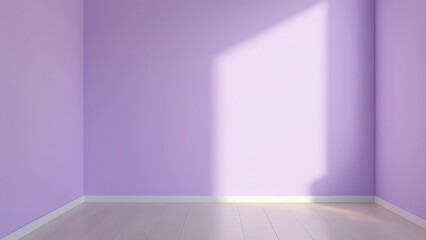 3d empty room corner with light and window shadow on blue wall background render. Home interior...