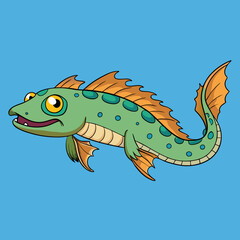 vector illustration of cartoon fish