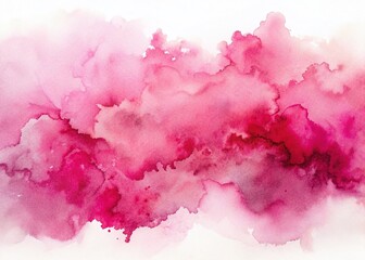 Fototapeta premium Abstract Pink Watercolor Flow on White Background - Artistic Fluid Painting Texture
