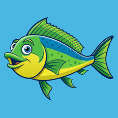 fish on a green background