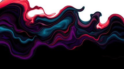 Abstract Fluid Art Painting Dark Red Blue Purple Swirls