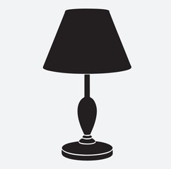 Obraz premium a table lamp silhouette vector art illustration, table lamp isolated on white background