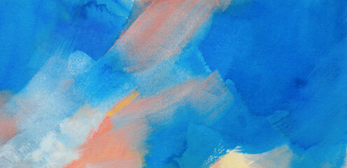 Beautiful artist-made watercolor background. Versatile artistic image for creative design projects: posters, banners, cards, book covers, prints and wallpapers.