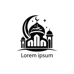Elegant Ramadan Islamic Logo Design with Crescent Moon and Lantern
Minimalist Islamic Logo for Ramadan Kareem and Eid Celebrations