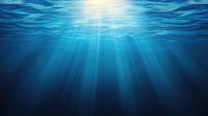 A deep ocean blue background with soft ripples and gentle waves.