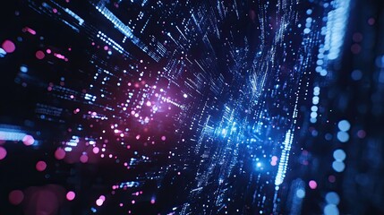 Fototapeta premium A financial growth concept with ascending bar graphs on a dark digital screen.