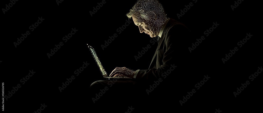 Poster Computer programmer with experience working with the future technology dashboard of a virtual modern dashboard.
