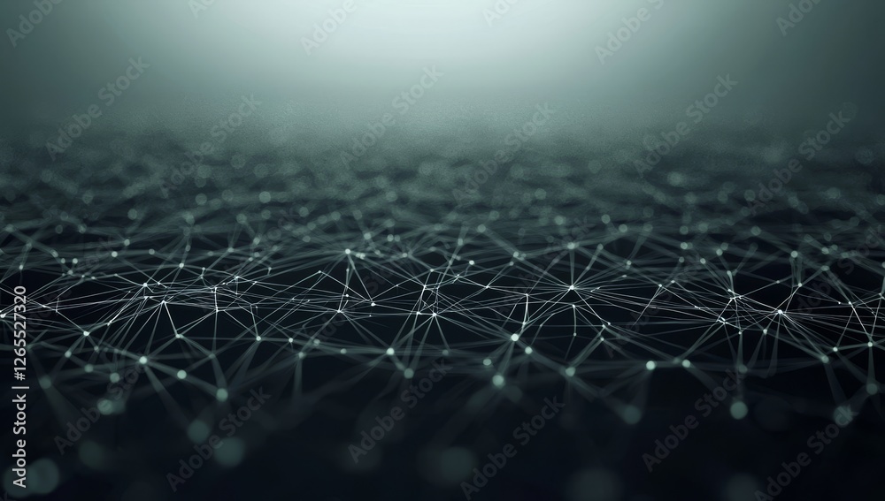 Poster an illustration of the concept of high-speed internet connections depicted as glowing cable webs sen