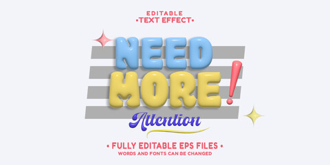 3d inflate need more attention text effect