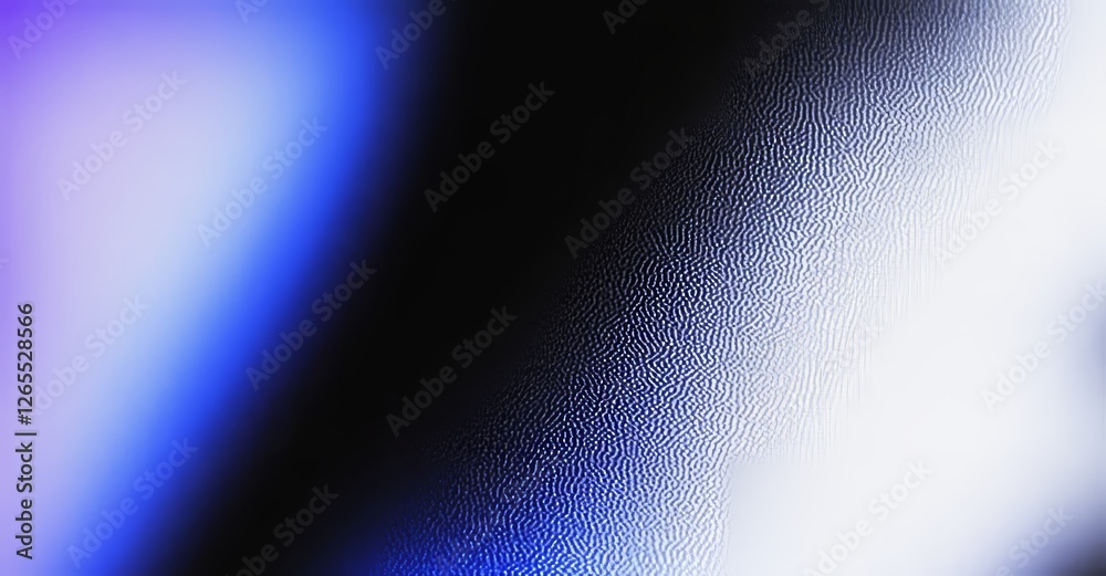 Fototapete A grainy-textured website header featuring an abstract gradient of purple and blue on a black background, with blurred vibrant colors and ample copy space.