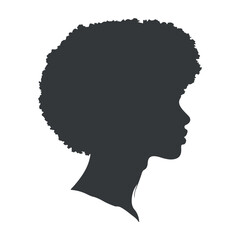 Black afro man silhouette vector illustration