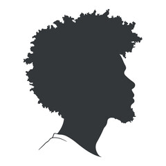 Black afro man silhouette vector illustration