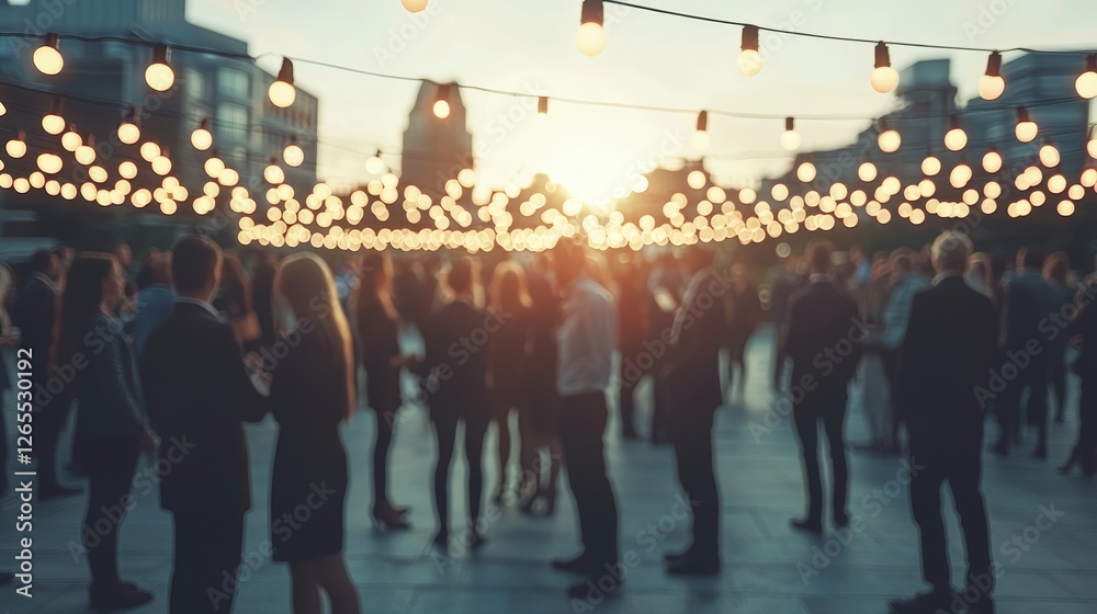 Poster using big data, smart cities, and wifi, we see a crowd of people connected by a network of connectio
