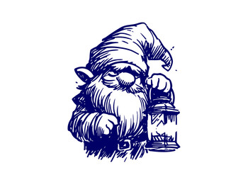 Gnome hand drawn sketch vector