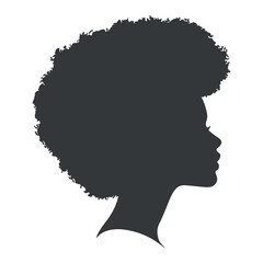 Black afro woman silhouette vector illustration