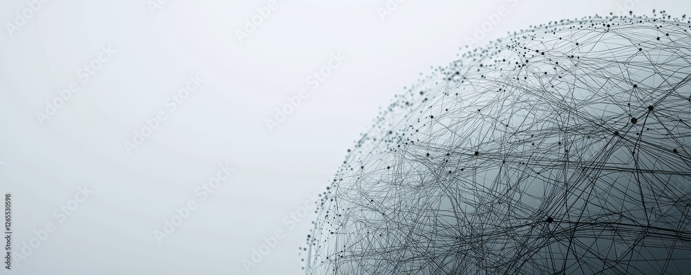 Poster Concept of global network connections. Incorporating social networks into global business operations. Visualization of big data. Illustration of internet technology.