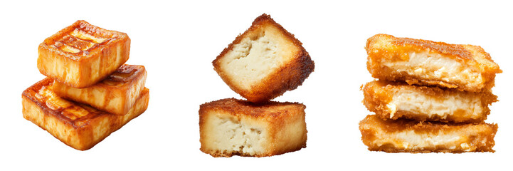 Delicious fried cheese bites on a transparent background snack delight