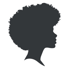 Black afro woman silhouette vector illustration
