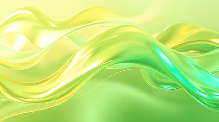 Fototapeta premium Abstract Green Flowing Liquid Waves Background Design