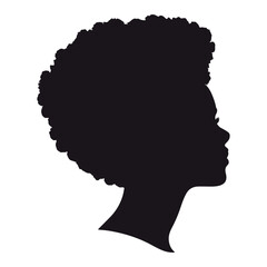 Black afro woman silhouette vector illustration