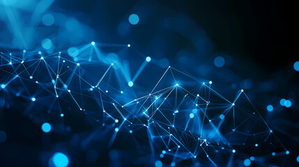 Fototapeta premium Blue Abstract Network: A Tech-Inspired Vision of the Future