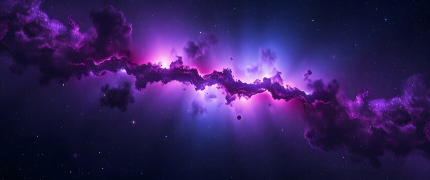 A detailed space wallpaper featuring a nebula with vibrant purples blues and pinks, swirling gases and distant stars, rendered in a photorealistic style, 4k resolution, cinematic f.