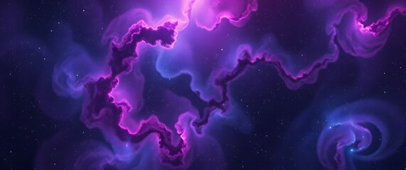 A detailed digital painting of a nebula, vibrant purples, blues, and pinks swirling across a dark canvas, stars speckled throughout, realistic texture, 169 aspect ratio, cinematic .