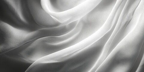 Obraz premium Elegant white fabric drapes with soft folds and shadows