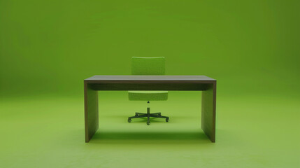Desk product shoot, hyper realistic, green screen style photo, perspective photo shoot, only focus on product, solid green background, eye level,