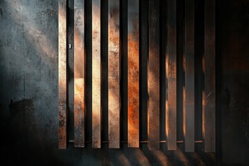 Modern Prison Bars. Illustrative Symbolic Background for Crime News depicting Trapped Gaol