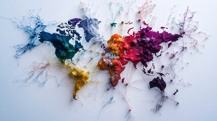 Women connecting across borders a global map diverse cultures art vibrant environment abstract viewpoint