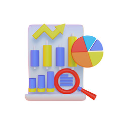 3D Icon Design Financial Data Analysis