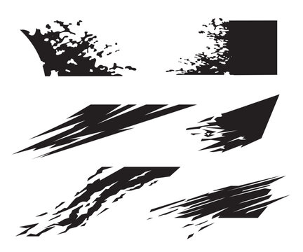 Wrap design for car vectors. car stickers stripes. mud splash abstract template20250214