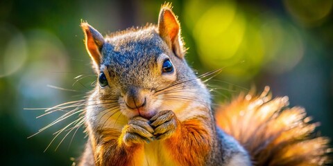 Adorable Smiling Squirrel Scratching Head, High-Resolution Stock Photo