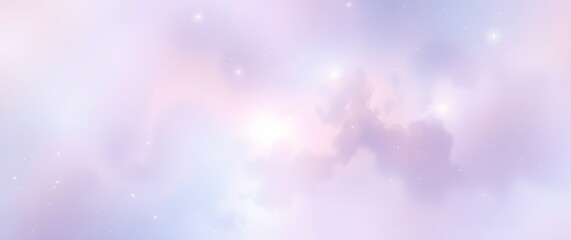 A serene galaxy wallpaper showing a calm, peaceful nebula, with soft pastel colors such as lavender, baby blue, and pale yellow, rendered in a watercolor painting style, with soft .