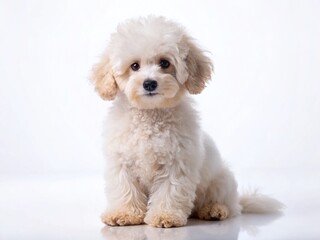 Obraz premium Adorable Toy Poodle Puppy Posing on White Background - Full Body Studio Shot
