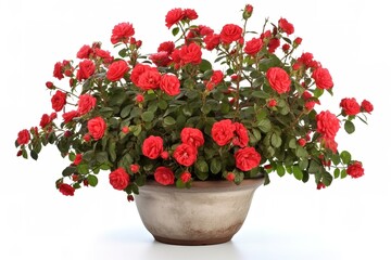 Red Rose Bush in Pot
