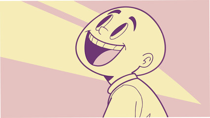 Obraz premium cartoon character of a man with a big smile