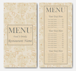 Naklejka premium Floral elegant restaurant template. Cafe identity. Restaurant menu with price design template, cafe menu