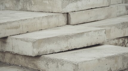 Stacked concrete paving stones outdoors. Construction site background