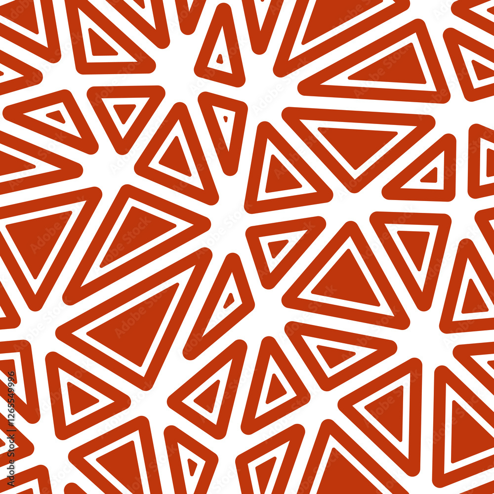 Poster vector seamless pattern. rounded solid shapes in frames. big triangles size. solid color style. repe