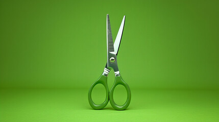 Scissors product shoot, Green Screen, focus on product, solid green background