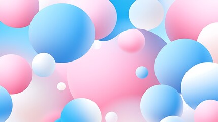 Floating Pastel Spheres: A Digital Illustration of Gentle Color Gradations AI Generated