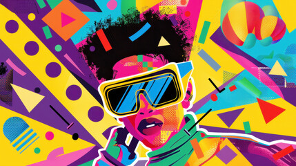 retro 90s pop art illustration