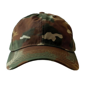 Cap in camouflage colors isolated on transparent background